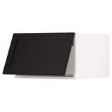 SEKTION Top cab f fridge/freezer w push-op, white/Lerhyttan black stained, 24x24x15 "