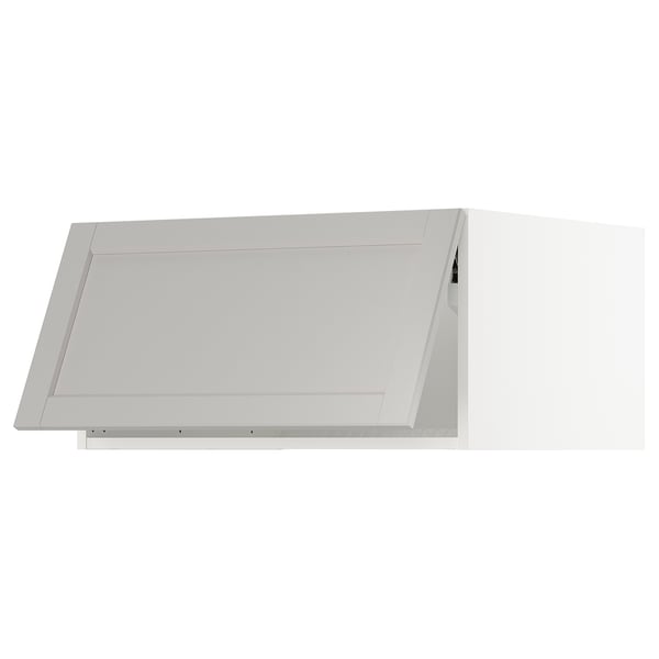 SEKTION Top cab f fridge/freezer w push-op, white/Lerhyttan light gray, 30x24x15 "