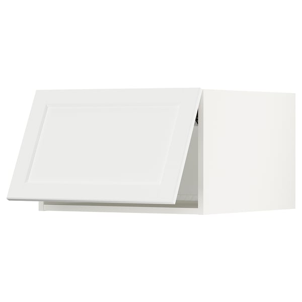 SEKTION Top cab f fridge/freezer w push-op, white/Lerhyttan light gray, 24x24x15 "