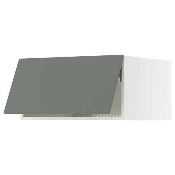 SEKTION Top cab f fridge/freezer w push-op, white/Nickebo matte grey-green, 30x24x15 "