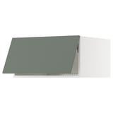 SEKTION Top cab f fridge/freezer w push-op, white/Nickebo matte grey-green, 30x24x15 "