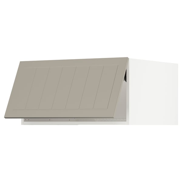 SEKTION Top cab f fridge/freezer w push-op, white/Stensund beige, 30x24x15 "