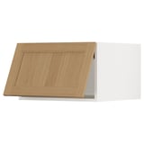 SEKTION Top cab f fridge/freezer w push-op, white/Vedhamn oak, 24x24x15 "
