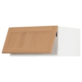 SEKTION Top cab f fridge/freezer w push-op, white/Vedhamn oak, 30x24x15 "