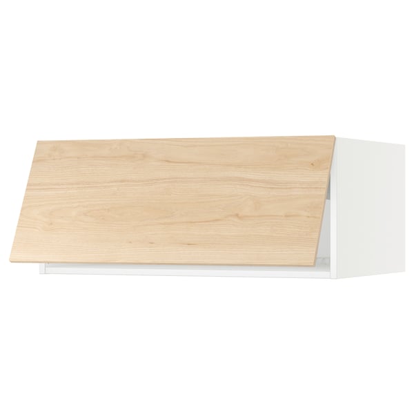 SEKTION top for fridge/freezer, white/Askersund light ash