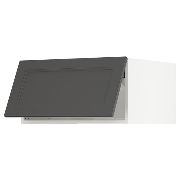 SEKTION Top cabinet for fridge/freezer, white/Axstad dark gray, 30x24x15 "