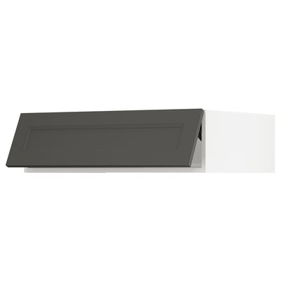 SEKTION Top cabinet for fridge/freezer, white/Axstad dark gray, 36x24x10 "