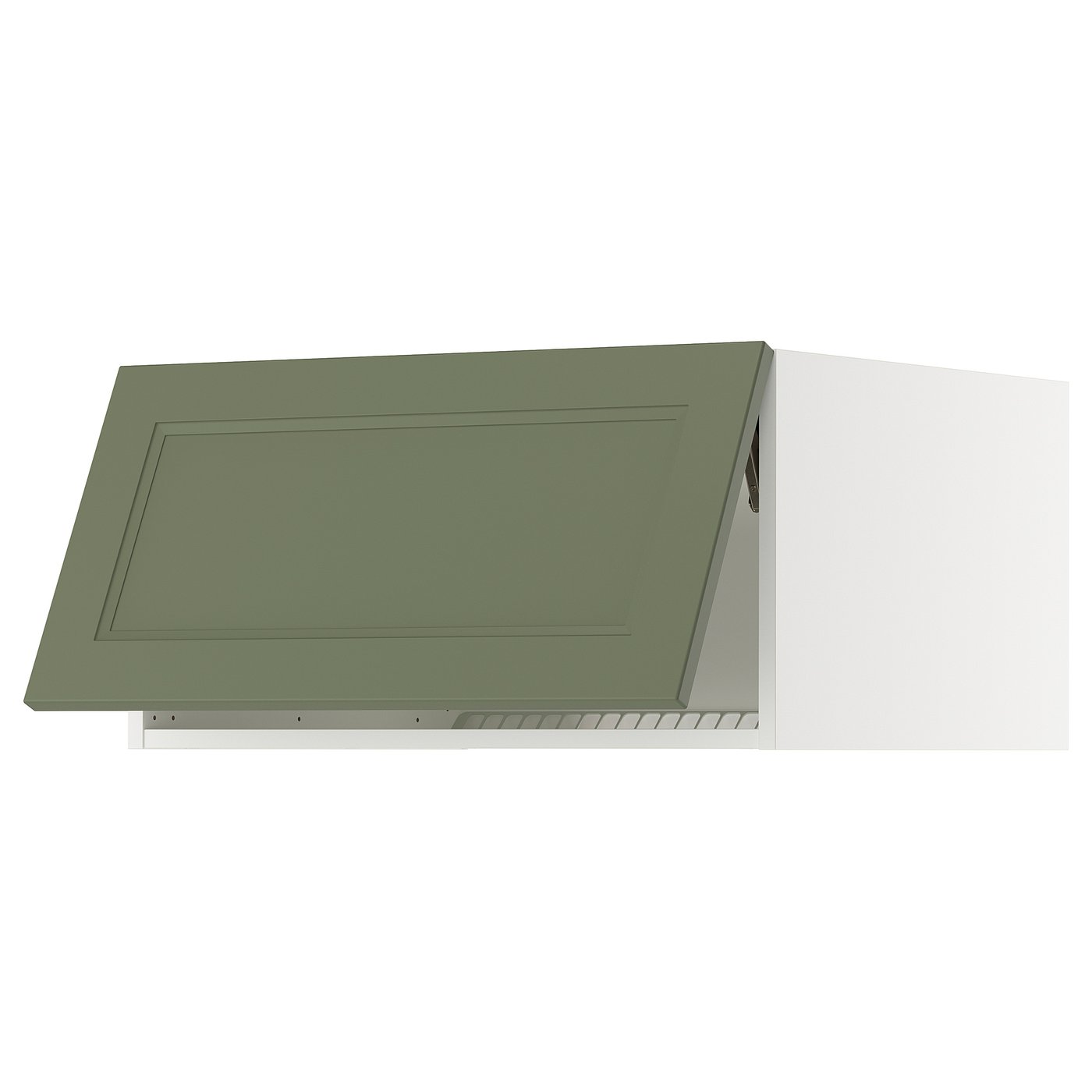 SEKTION top cabinet for fridge/freezer, white/Nickebo matte