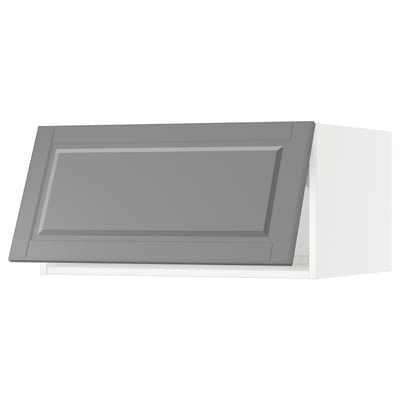 SEKTION Top cabinet for fridge/freezer, white/Bodbyn gray, 30x24x15 "