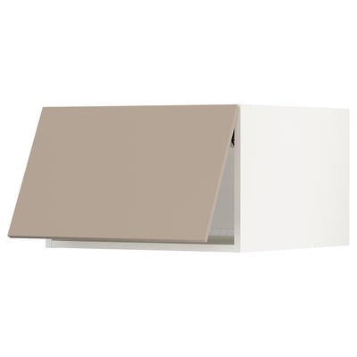 SEKTION Top cabinet for fridge/freezer, white/Havstorp beige, 24x24x15 "