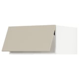 SEKTION Top cabinet for fridge/freezer, white/Havstorp beige, 30x24x15 "