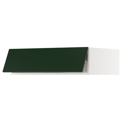 SEKTION Top cabinet for fridge/freezer, white/Havstorp deep green, 36x24x10 "