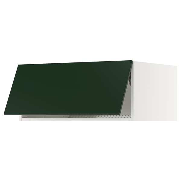 SEKTION Top cabinet for fridge/freezer, white/Havstorp deep green, 36x24x15 "