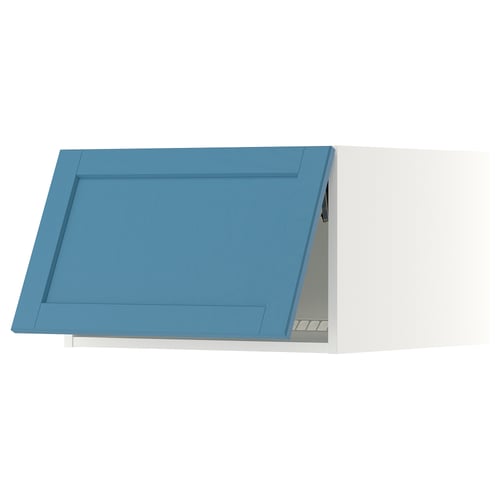 SEKTION Top cabinet for fridge/freezer, white/Lerhyttan blue, 24x24x15 "
