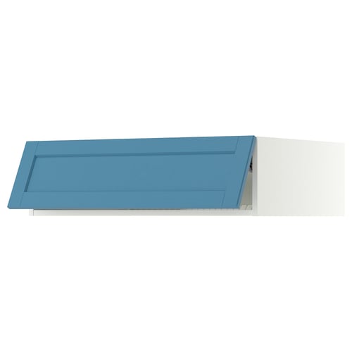 SEKTION Top cabinet for fridge/freezer, white/Lerhyttan blue, 36x24x10 "