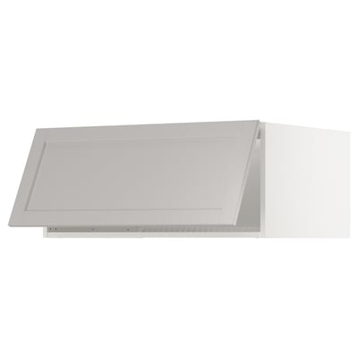 SEKTION Top cabinet for fridge/freezer, white/Lerhyttan light gray, 36x24x15 "