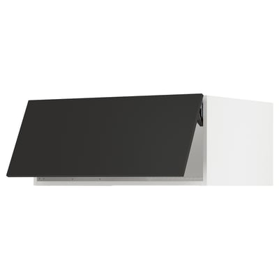 SEKTION Top cabinet for fridge/freezer, white/Nickebo matte anthracite, 36x24x15 "