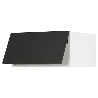 SEKTION Top cabinet for fridge/freezer, white/Nickebo matte anthracite, 30x24x15 "