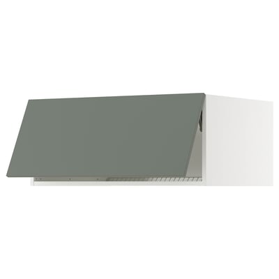 SEKTION Top cabinet for fridge/freezer, white/Nickebo matte grey-green, 36x24x15 "