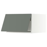 SEKTION Top cabinet for fridge/freezer, white/Nickebo matte grey-green, 24x24x15 "