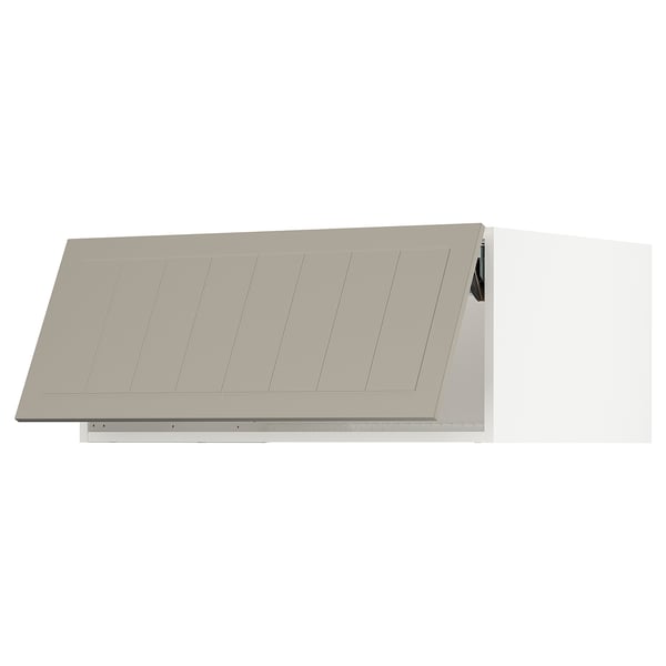 SEKTION Top cabinet for fridge/freezer, white/Stensund beige, 36x24x15 "