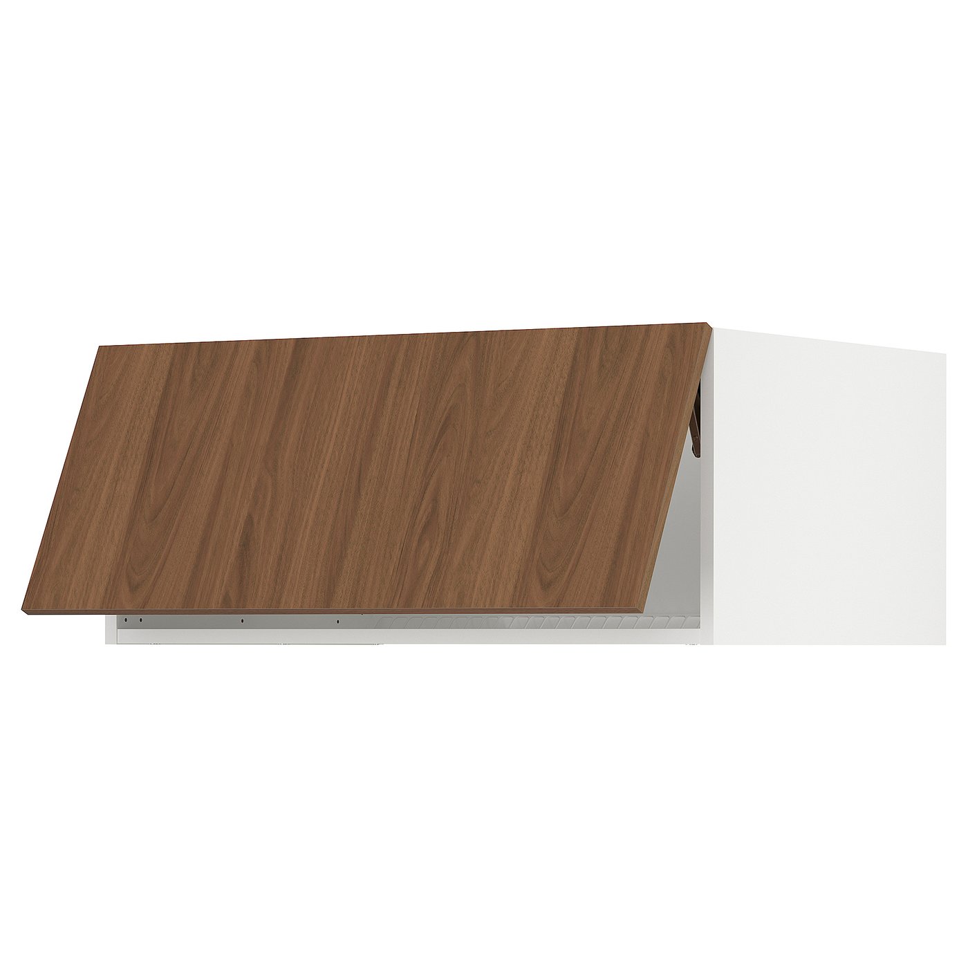 SEKTION top cabinet for fridge/freezer, white/Tistorp brown walnut