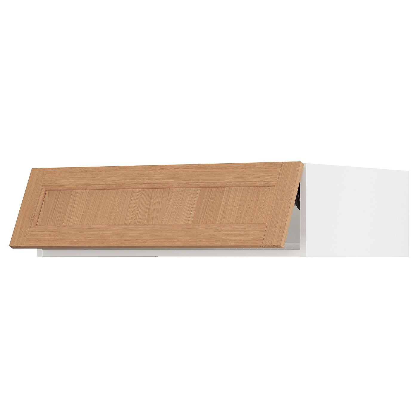 SEKTION top cabinet for fridge/freezer, white/Vedhamn oak