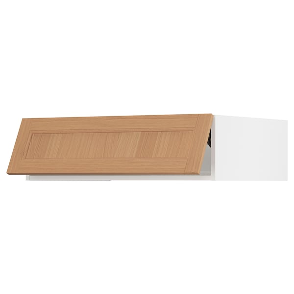 SEKTION Top cabinet for fridge/freezer, white/Vedhamn oak, 36x24x10 "