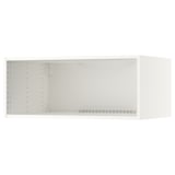 White metod kitchen top cabinet, rectangular, vented, sleek.
