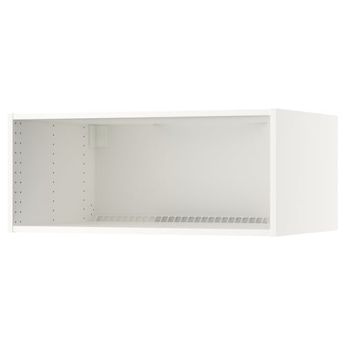 White metod kitchen top cabinet, rectangular, vented, sleek.