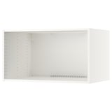 SEKTION white wall cabinet for refrigerator/freezer, rectangular shape with ventilation cuts, part of metod kitchen system.