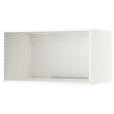 SEKTION white wall cabinet for refrigerator/freezer, rectangular shape with ventilation cuts, part of metod kitchen system.