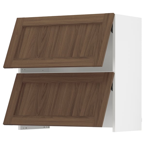SEKTION Wall cab f bu-in extr hood w po, white Enköping/brown walnut effect, 30x15x30 "
