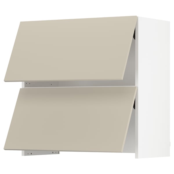 SEKTION Wall cab f bu-in extr hood w po, white/Havstorp beige, 30x15x30 "