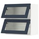 SEKTION Wall cab horiz 2 gls drs w push-op, white Axstad/matte blue, 30x15x30 "