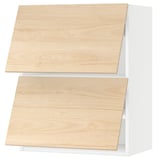 SEKTION Wall cab horizo 2 doors w push-open, white/Askersund light ash effect, 24x15x30 "