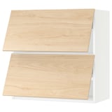 SEKTION Wall cab horizo 2 doors w push-open, white/Askersund light ash effect, 30x15x30 "
