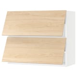 SEKTION Wall cab horizo 2 doors w push-open, white/Askersund light ash effect, 36x15x30 "