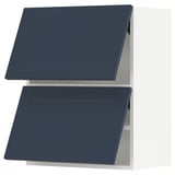 SEKTION Wall cab horizo 2 doors w push-open, white Axstad/matte blue, 24x15x30 "
