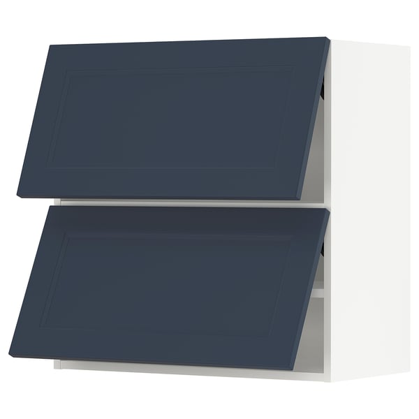SEKTION Wall cab horizo 2 doors w push-open, white Axstad/matte blue, 30x15x30 "