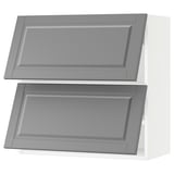 SEKTION Wall cab horizo 2 doors w push-open, white/Bodbyn gray, 30x15x30 "