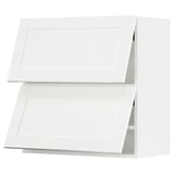 SEKTION Wall cab horizo 2 doors w push-open, white Enköping/white wood effect, 30x15x30 "
