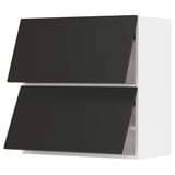 SEKTION Wall cab horizo 2 doors w push-open, white/Nickebo matte anthracite, 30x15x30 "