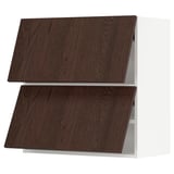 SEKTION Wall cab horizo 2 doors w push-open, white/Sinarp brown, 30x15x30 "