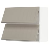 SEKTION Wall cab horizo 2 doors w push-open, white/Stensund beige, 36x15x30 "