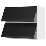 SEKTION Wall cab horizo 2 doors w push-open, white/Upplöv matte anthracite, 36x15x30 "