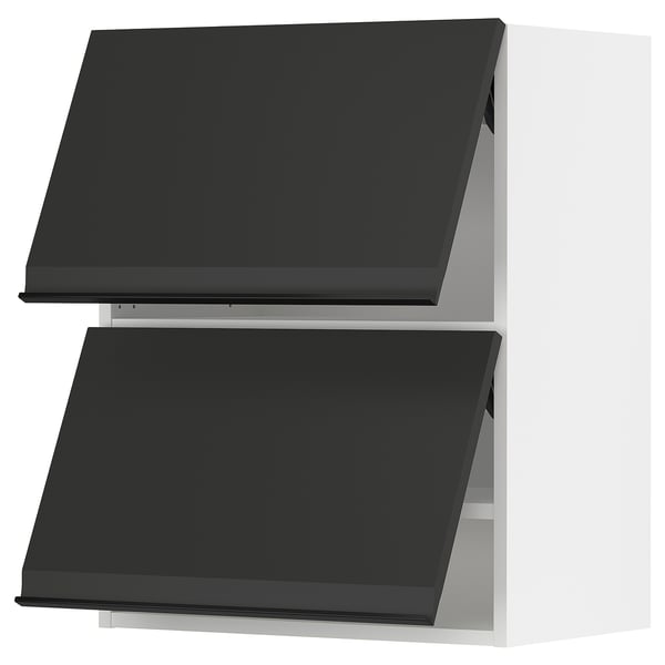 SEKTION Wall cab horizo 2 doors w push-open, white/Upplöv matte anthracite, 24x15x30 "