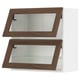 SEKTION Wall cab horizontal w 2 glass doors, white Enköping/brown walnut effect, 30x15x30 "