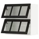 SEKTION Wall cab horizontal w 2 glass doors, white/Lerhyttan black stained, 30x15x30 "