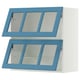 SEKTION Wall cab horizontal w 2 glass doors, white/Lerhyttan blue, 30x15x30 "